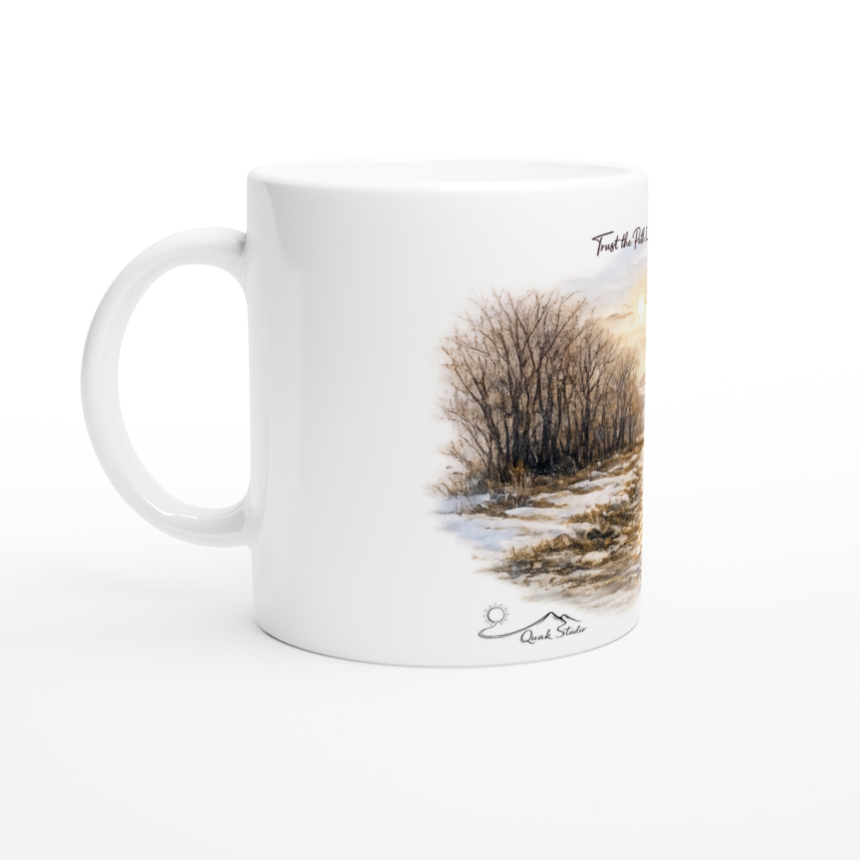 Ceramic Coffee Mug - Patagonia Sunset Watercolor Landscape Design | Quak Studio