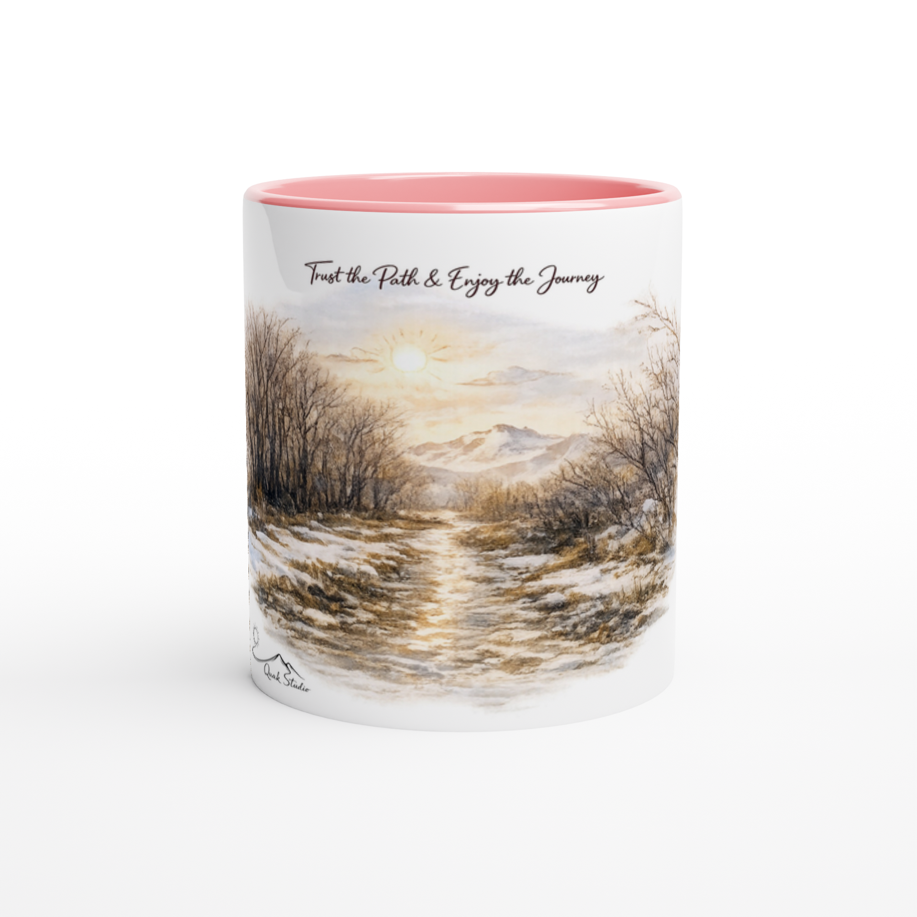 Ceramic Coffee Mug - Patagonia Sunset Watercolor Landscape Design | Quak Studio