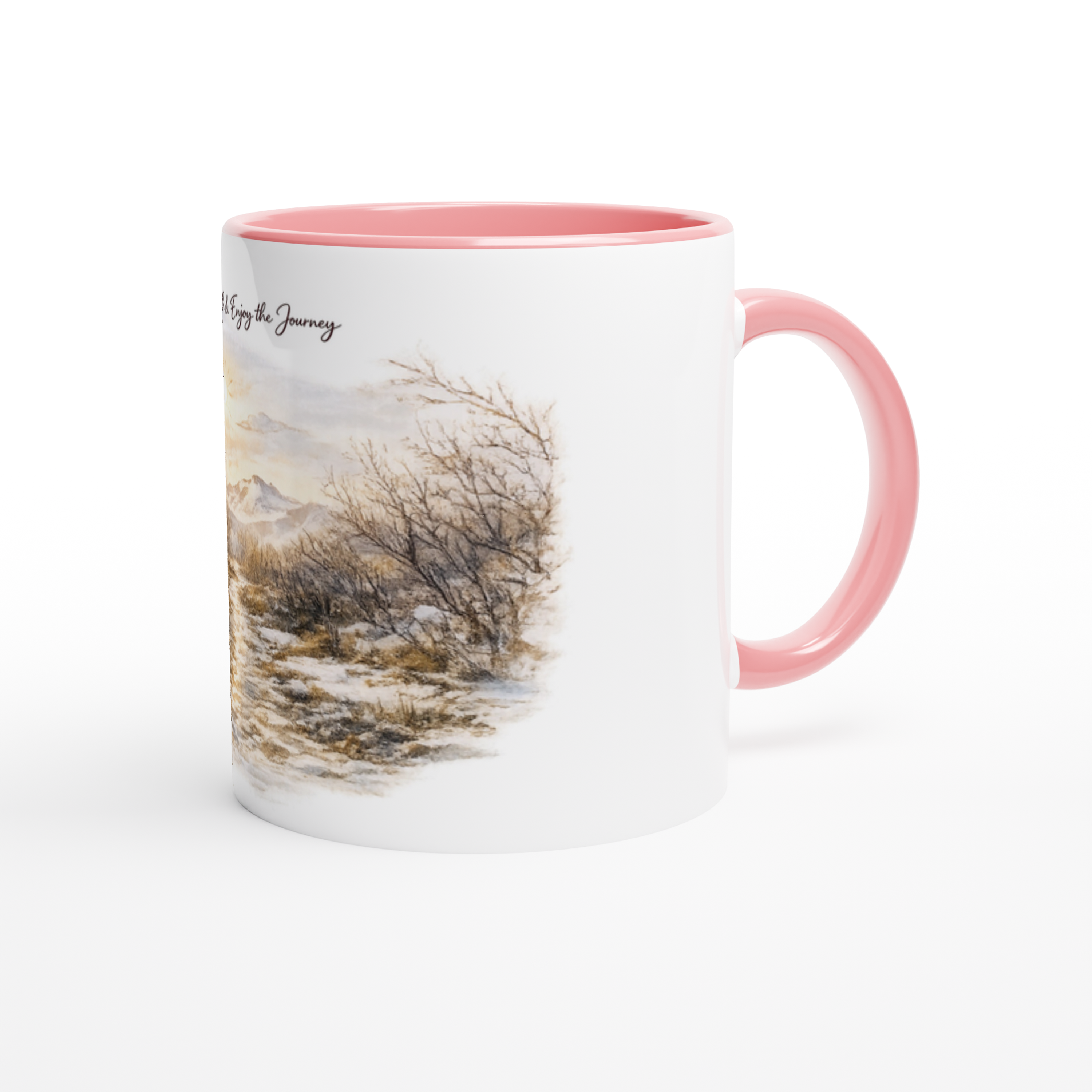 Ceramic Coffee Mug - Patagonia Sunset Watercolor Landscape Design | Quak Studio